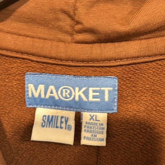 MARKET SMILEY HATERS HOODIE Brown men’s SZ XL MSRP $100 New with tags - Picture 4 of 9